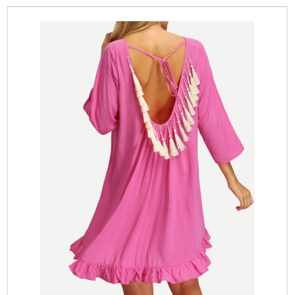 Boho fringe cover up