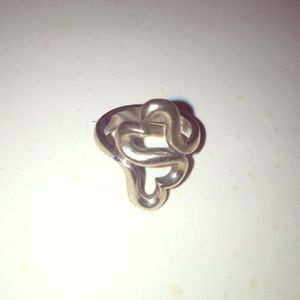 James Avery Silver connected hearts ring