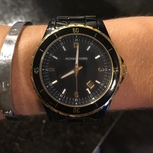 Michael Kors Watch, Black/Gold