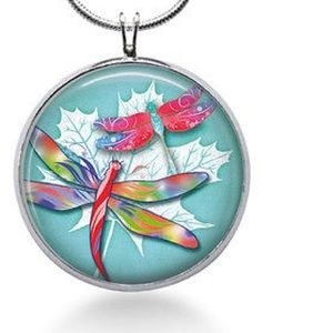 Colorful dragonfly necklace