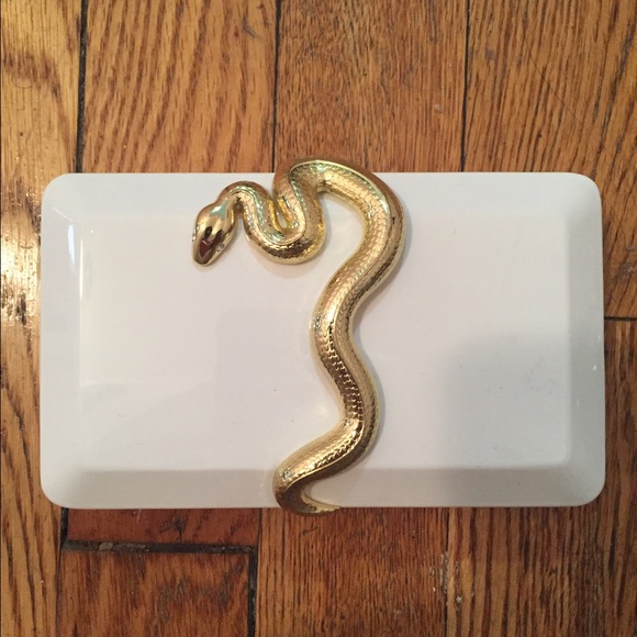 Kilian clutch white with gold snake