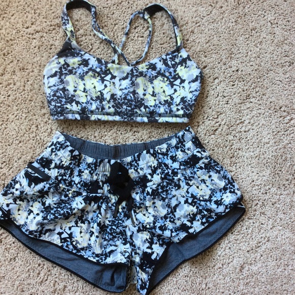 Lululemon shorts and bra set