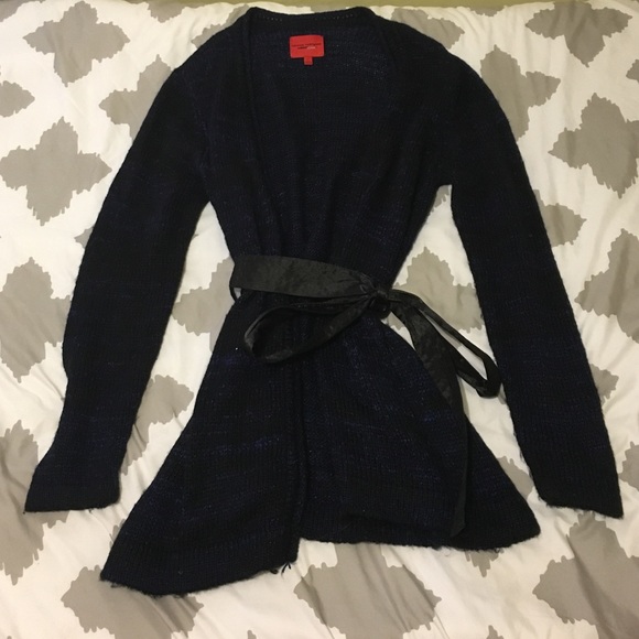 Gorgeous sweater with satin belt!