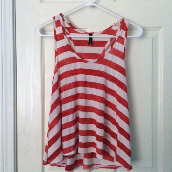 Red & White Striped Tank