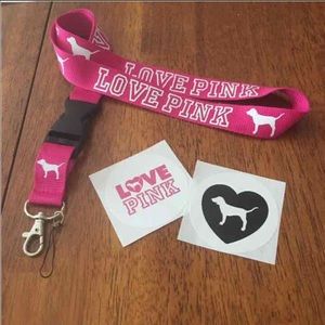 Love pink lanyard