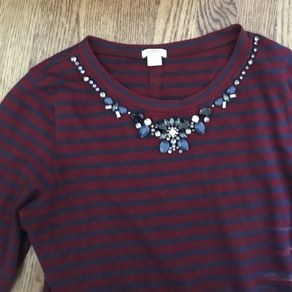 Striped Embellished J. Crew Jewel Shirt