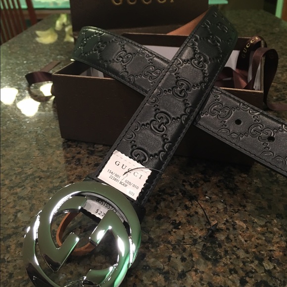 Gucci GG Guccissima Black Leather Belt US 30-34