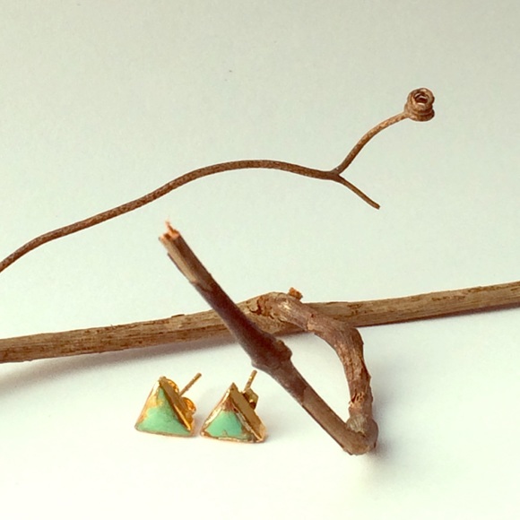 ✨Natural Turquoise TriangleEarring