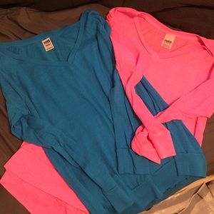 *SOLD* 2 PINK long sleeve t-shirts