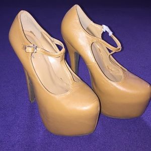 Ami Clubwear Tan Platform High Heels