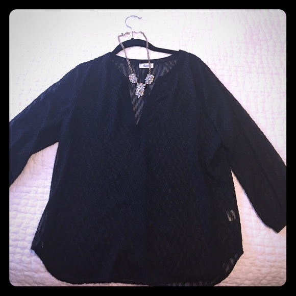 Cute sheer black blouse!