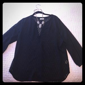 Cute sheer black blouse!