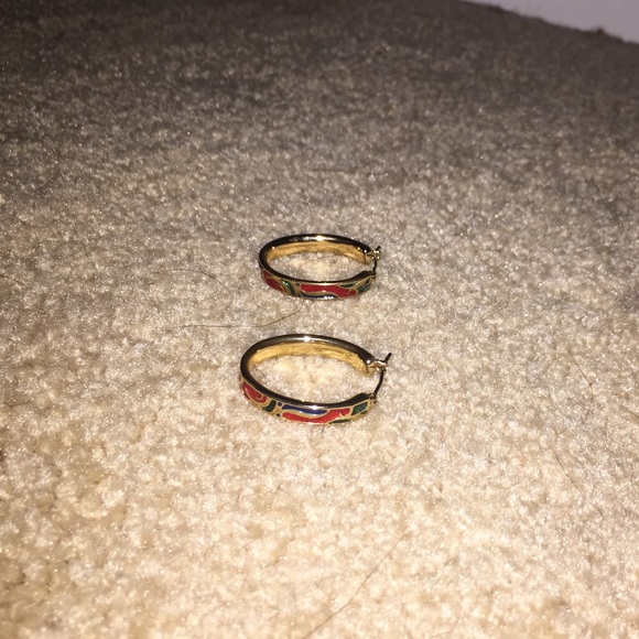 multi colored earrings, never worn