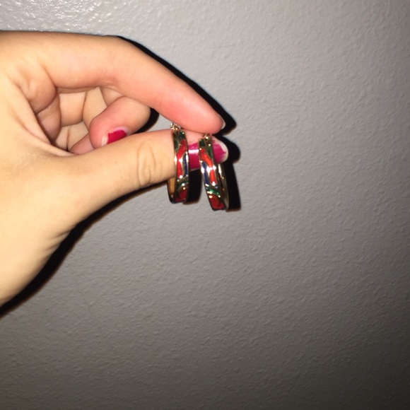 multi colored earrings, never worn - Picture 2 of 2