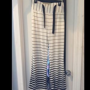 Ombré black and white striped pants