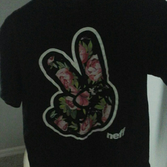 Black and floral Neff tee