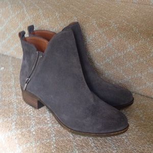 gray suede booties