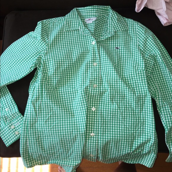 Gingham vineyard vines polo