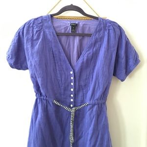 J. Crew purple dress with drawstring waist, Size 6