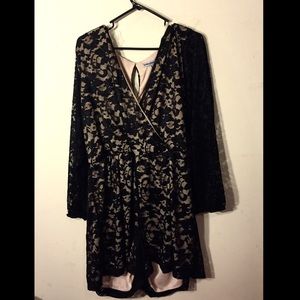 Plus Size Black Lace Romper