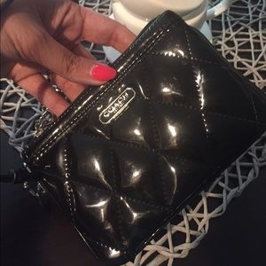 Coach patten leather clutch
