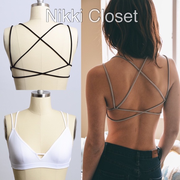 Criss cross bralette bra cage back strappy sexy - Picture 2 of 4