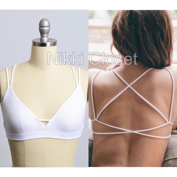 Criss cross bralette bra cage back strappy sexy - Picture 3 of 4