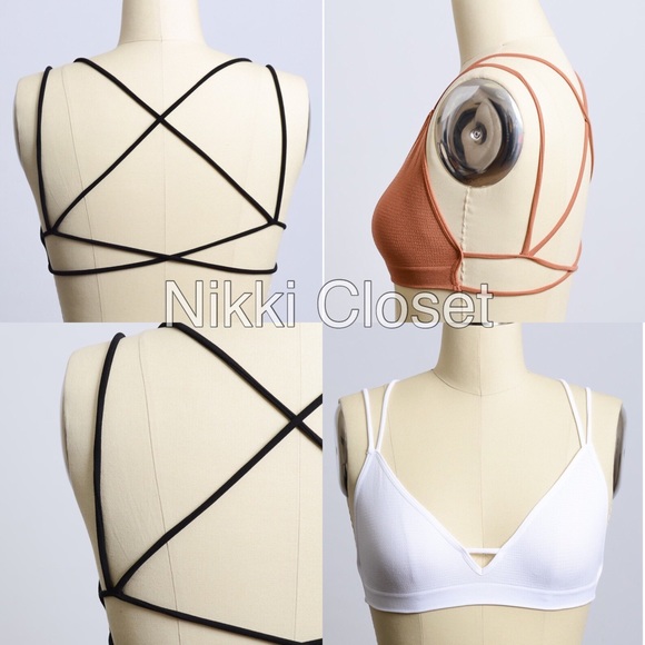 Criss cross bralette bra cage back strappy sexy - Picture 4 of 4