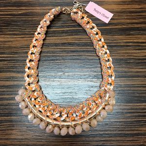 Orange Chain/Crochet Necklace