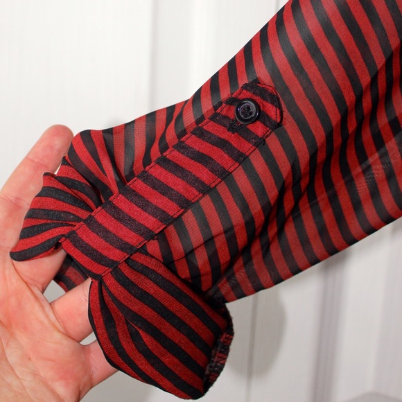 Sheer Striped Button Down - Picture 4 of 4