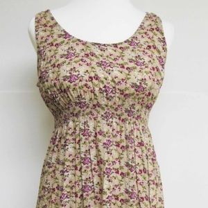 Forever 21 Beige & Violet Floral Tank Top sz M