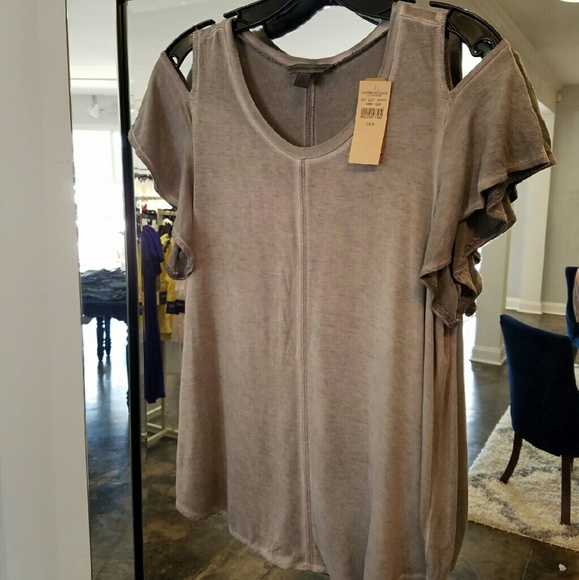 Gray off the shoulder top