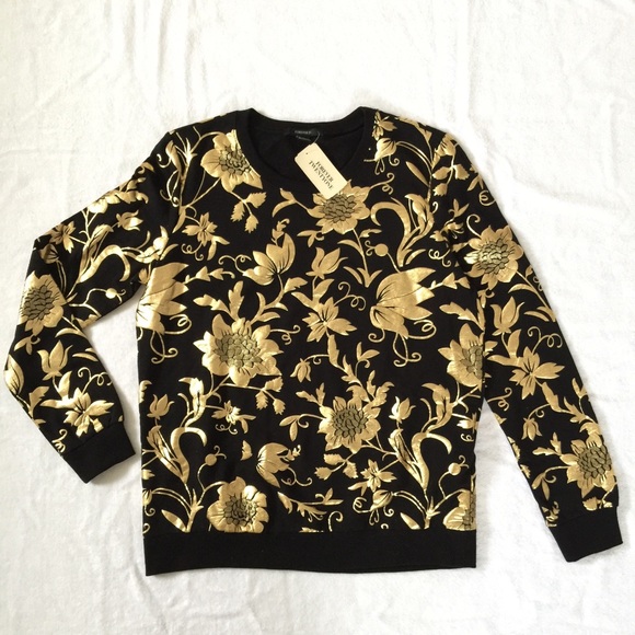 Gold Floral Sweatshirt