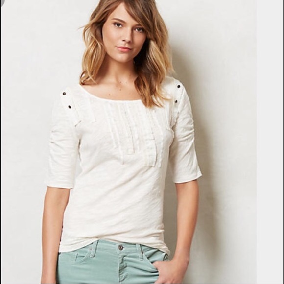 Anthropologie ruched ribbon top