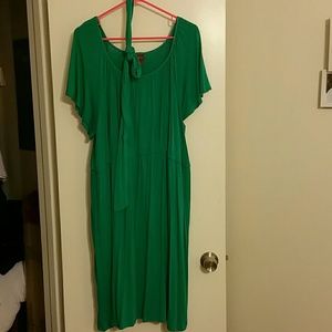 Green dress with sash