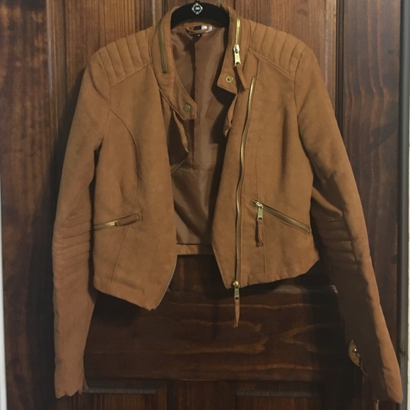 H&M Tan/Cognac Faux Suede Jacket