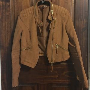 H&M Tan/Cognac Faux Suede Jacket