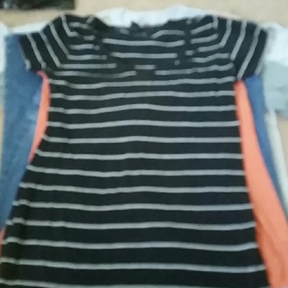 Black + Grey Striped Tee with Shirt Pocket