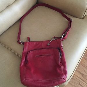 Red Fossil cross body bag