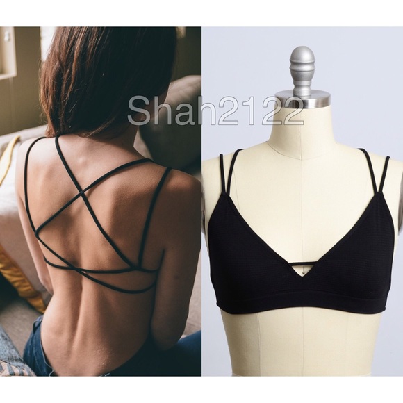 New Criss Cross Cage Back Bralette Bra Sexy XS-L - Picture 3 of 4