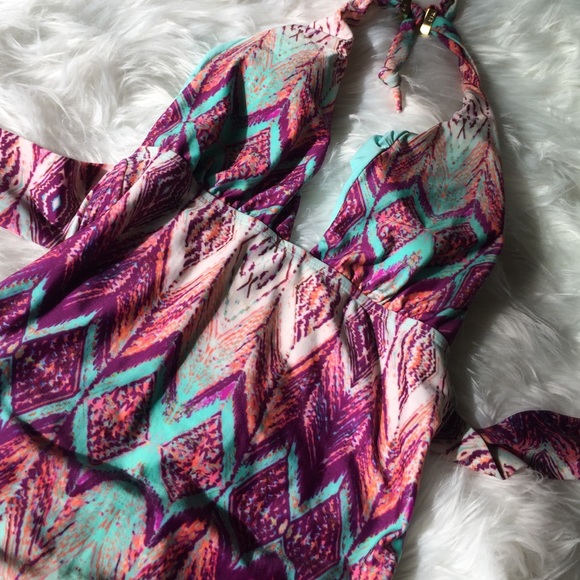 Aztec bright colored one piece sexy one piece