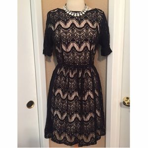 Black & Cream Lace Dress