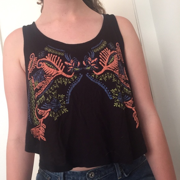 embroidered crop top
