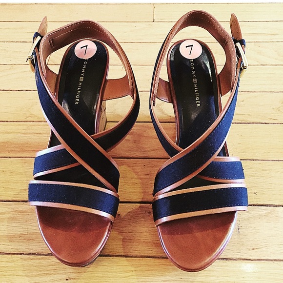Tommy Hilfiger Shoes - Tommy Hilfiger Navy Blue Safiah Wedges
