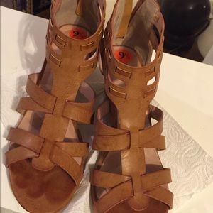 SOLD Tan wedge sandals