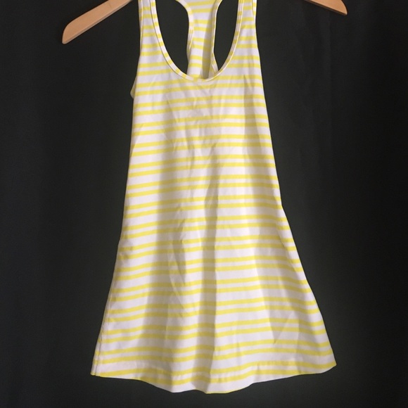 Yellow and white striped lulu lemon tank top