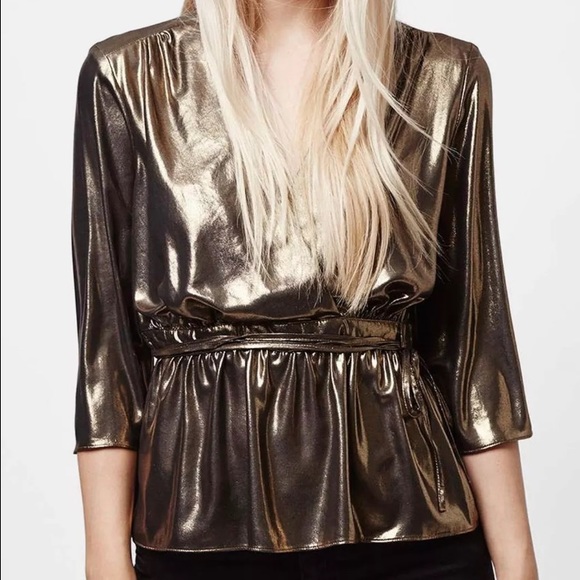 topshop gold metallic ballet wrap