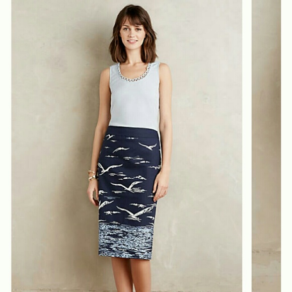 Anthropologie Maeve Shorebird Pencil Skirt