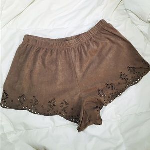 Suede Tan Shorts