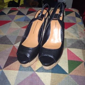 Black Platform Slingback Sandels!!! Worn 1 time